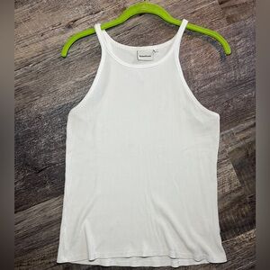 Richer Poorer Ribbed White Tank Top
